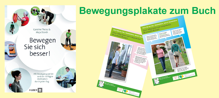Schweizer Buchautorin Caroline Theiss Wolfsberger- Neue Bewegungsplakate zum Buch „Bewegen Sie sich besser!“