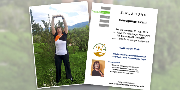 Eningen. Veranstaltung QiGong im Park am 23. und 26. Juni 2022