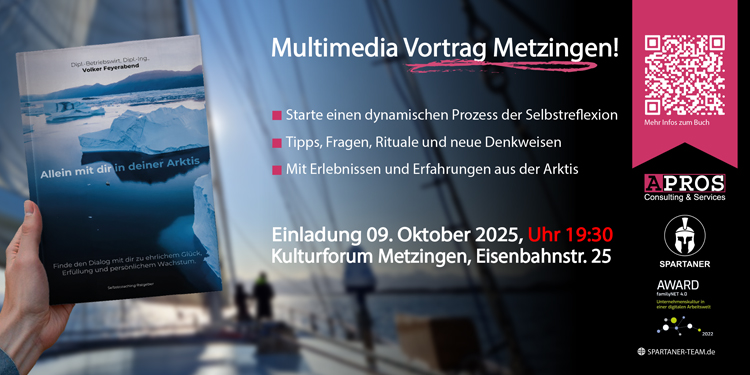 Multimediale Buchlesung „Allein mit dir in deiner Arktis“ am 09.10.2025 in Metzingen